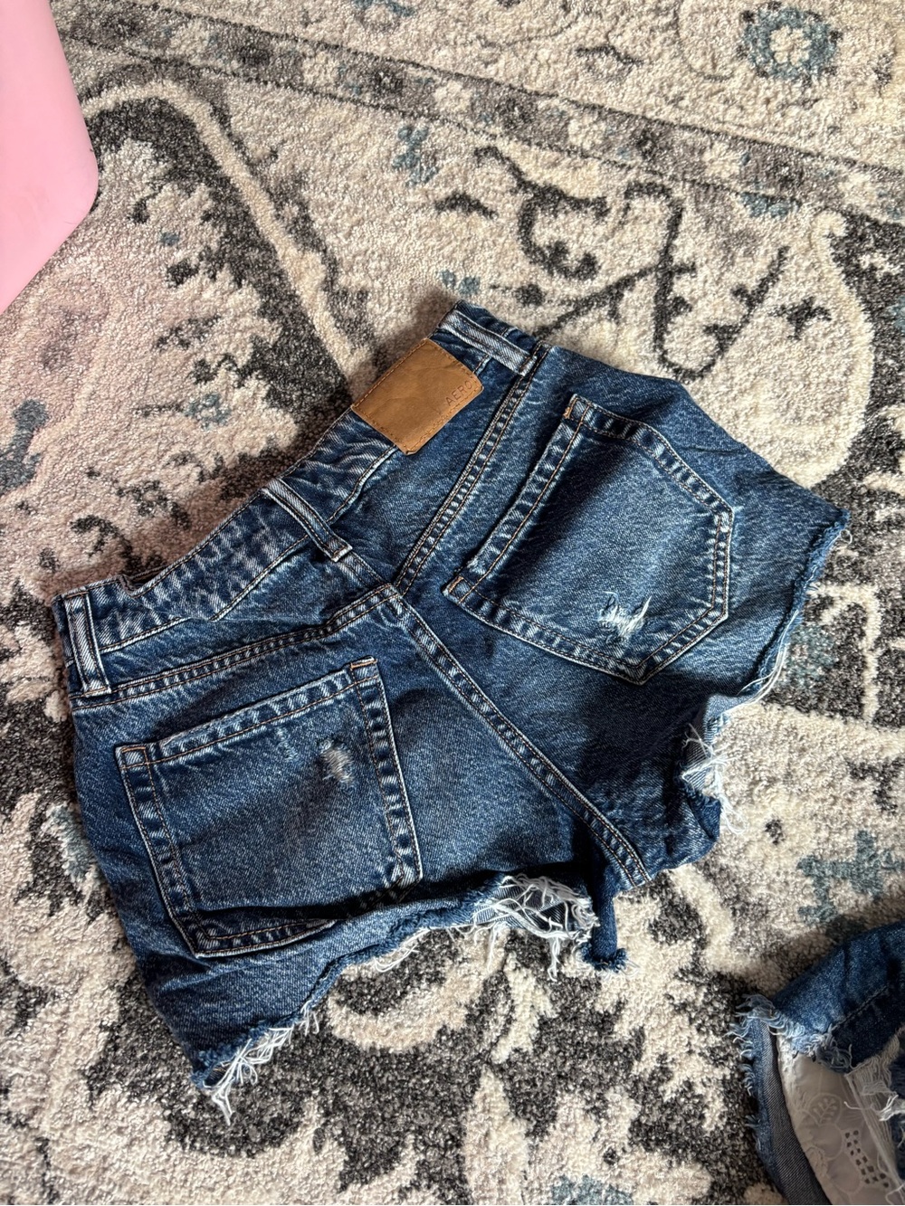 Aeropostale Dark Blue High-Rise Denim Cutoff Shorts